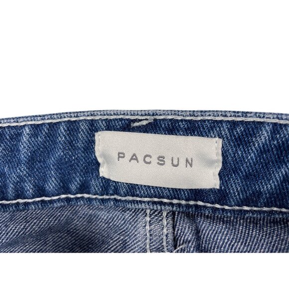 Women's Pacsun 90s Boyfriend Cargo Jeans Size 27 Blue Denim With Multiple Pocket - Picture 6 of 11